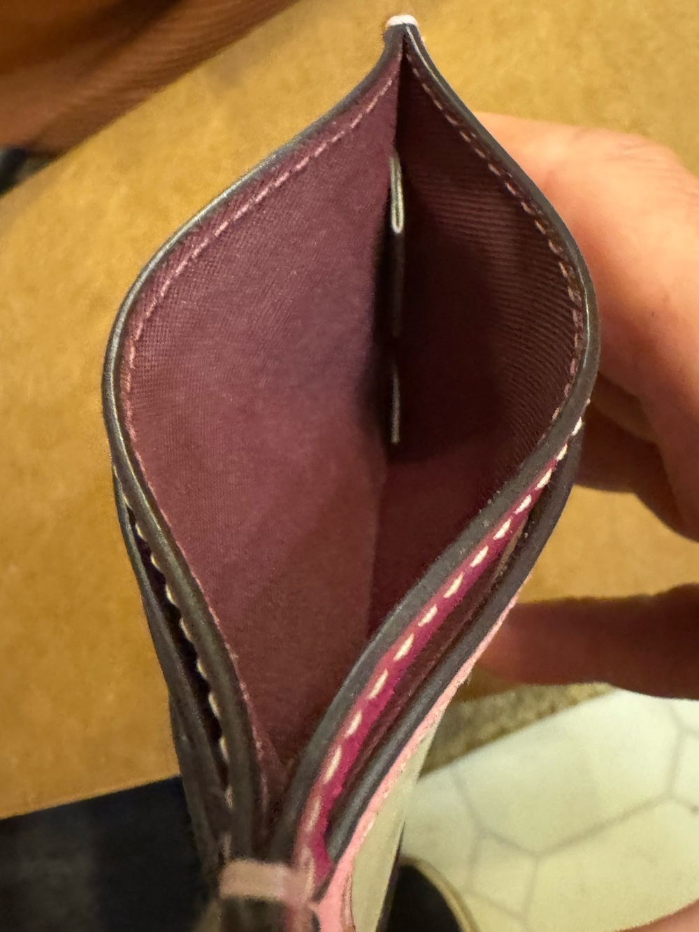 Coach Pink Cherry Leather Card Holder with Magenta Accents - Picture 8 of 8
